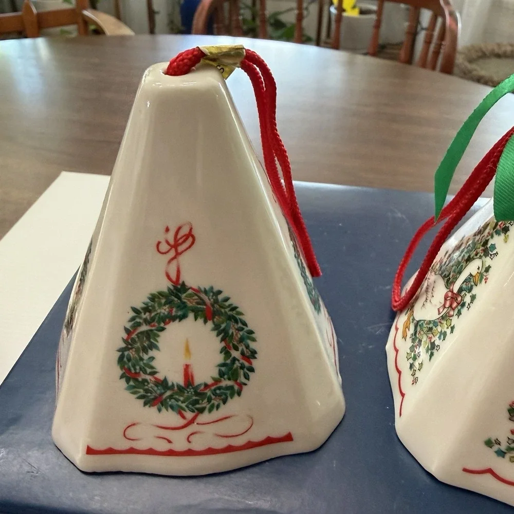 Vintage JASCO Festive Fragrance Porcelain Christmas Tree Ornament Set Goose